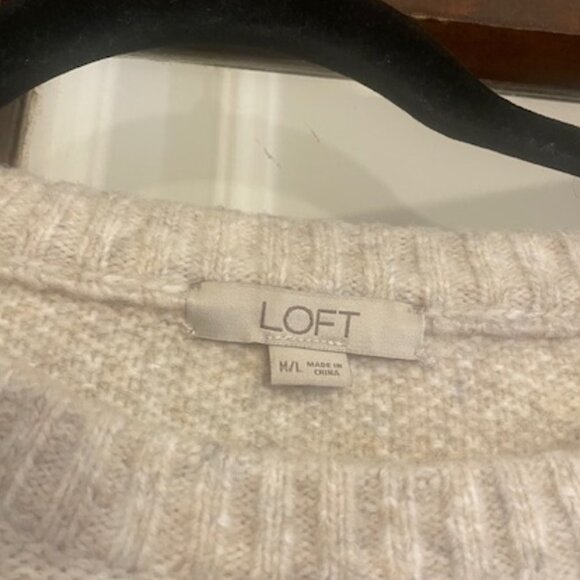 LOFT Cream Poncho Sweater - Picture 4 of 6